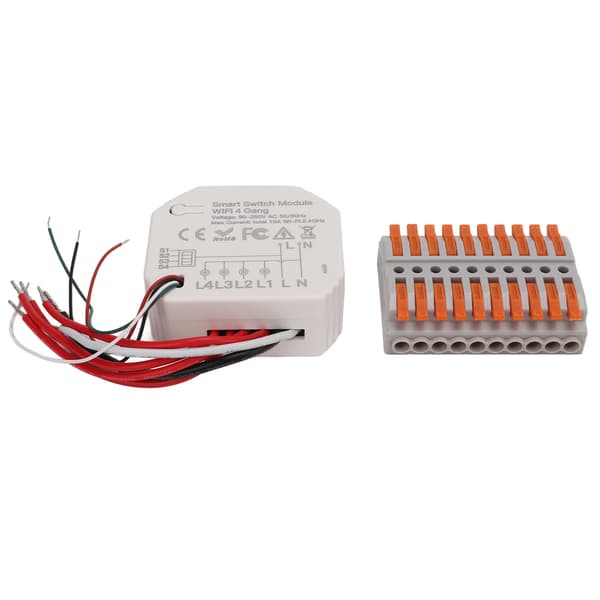 Smart Switch-modul 4 kanaler 2,4 GHz WiFi fjärrkontroll timingkontroll 90-250V AC