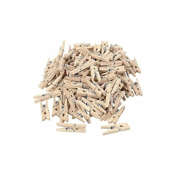 100 st 25 mm Mini Naturliga Trä Klädnypor Foto Papper Klädnypa Clip Storlek 25 3mm