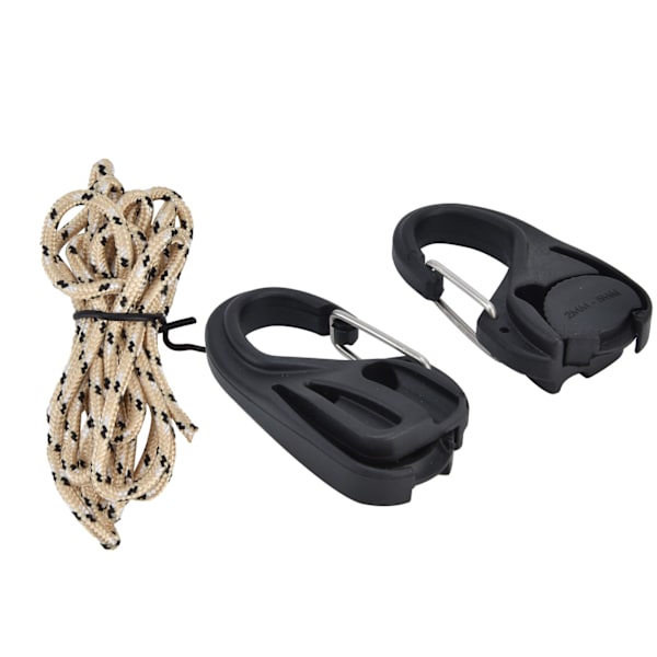 2 stk Heavy Duty Rope Strammer Skralde Binde Reb Karabinhage Krog Telt Fastener til udendørs