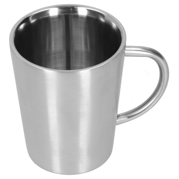 340 ml 304 rostfri ölmugg kaffevattenkopp med handtag dubbelväggigt dricksglas rostfritt stålfärg