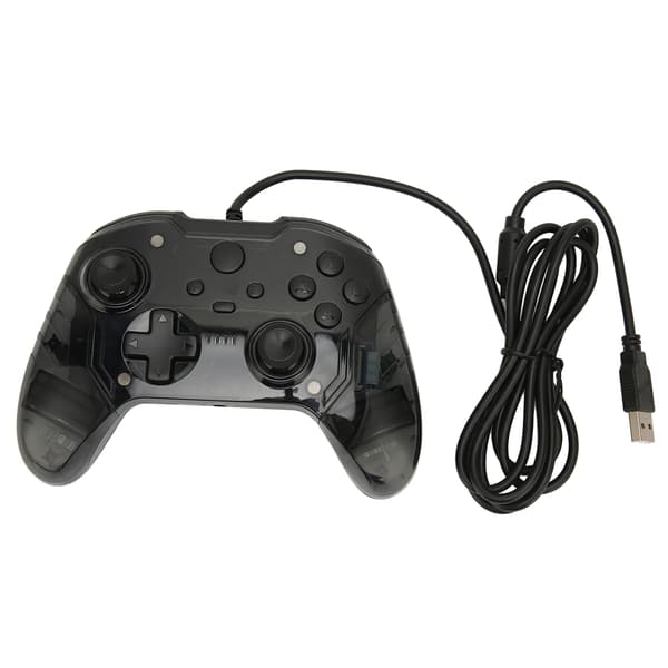 Kablet Game Controller Dobbelt Vibration RGB Gennemsigtig Skal Gamepad Joystick til Xbox PC Sort