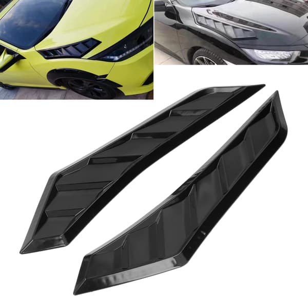 2 stk. Gloss Svart Panser Ventiler Bonnet Deksel Gummi Front Panser Ventil Universal for Bil