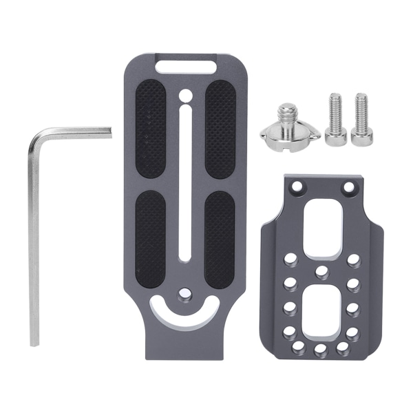 Universal aluminiumlegering Vertikal L-formad snabbkopplingsplatta för SLR-kamera Hydrauliskt kulhuvud (grå)
