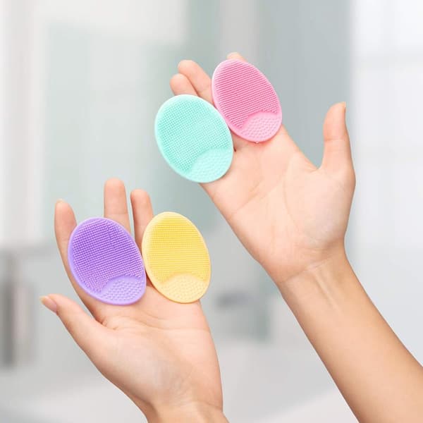 4 stk. Ansigtskrubber Silikone Ansigtsrensebørste Ansigtspeeling Massager Hudorme Akne Pad Ansigtspleje til dybderens