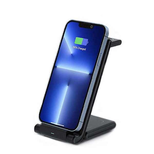 3 i 1 Opladningsstation til iPhone Trådløs oplader til iPhone 14 13 12 11 X Pro Max og Apple Watch Stativ Dock til AirPods