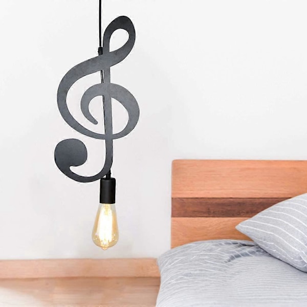 Pendellampe, Jern Taklampe Musikk Note Hengende Lampeskjerm Lysekrone