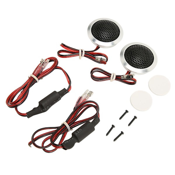 2st 150W Dome Diskanthögtalare 2-vägssystem Hög känslighet Silver Black Dome Audio Diskanthögtalare för bilstereosystem