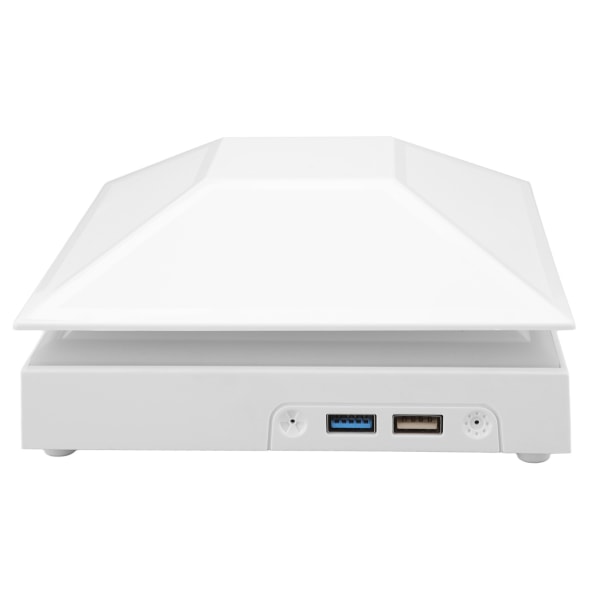 Konsol køleventilator 12W 3 vindhastigheder Touch Switch Justerbar konsol Støvtæt køleventilator med LED-lys USB-porte Hvid