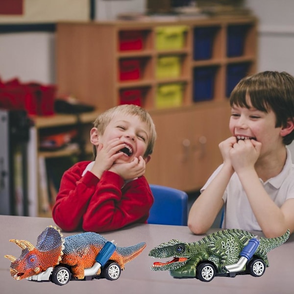 6 stk. Dinosaur Car Toys Sæt til Børn i Alderen 2-8 Pull Back Dinosaur Cars Toys Sæt Animal Dinosaur Vehicles Legetøj