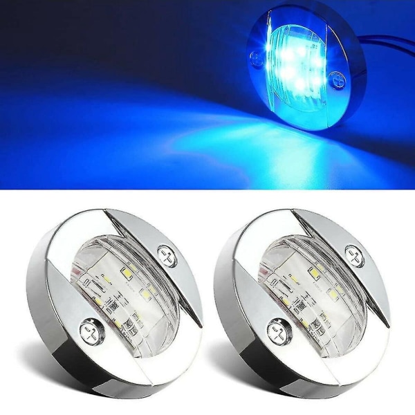 Chrome Marine Anchor Stern Navigation Lights med blåt lys