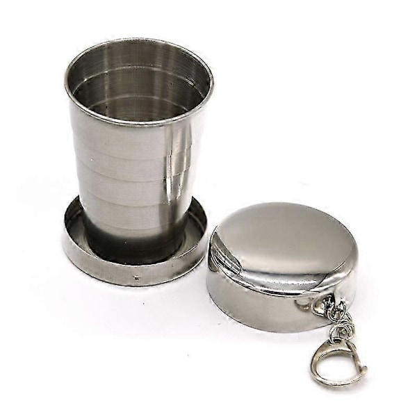 Rustfrit Stål Foldbar Kop Camping Kogegrej Udtrækkelig Kop Tekopper Teudstyr Lejrredskaber Service Foldet Kop75/150/250ML 250ML