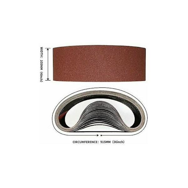 Slibebånd 100x915 mm - 10 stk. 120 korn slibebånd til slibning og polering med bærbar båndsliber, 41g