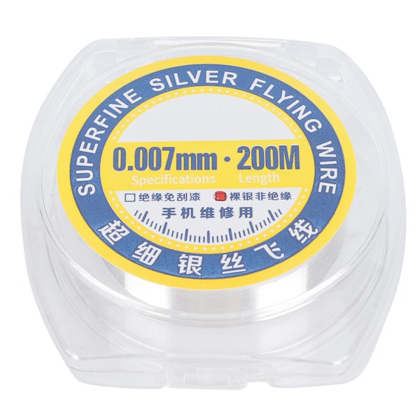 Silvertråd Superfin 200 meter för fingeravtryck Moderkort Lödning Reparation 0,007 mm/0,0003 tum