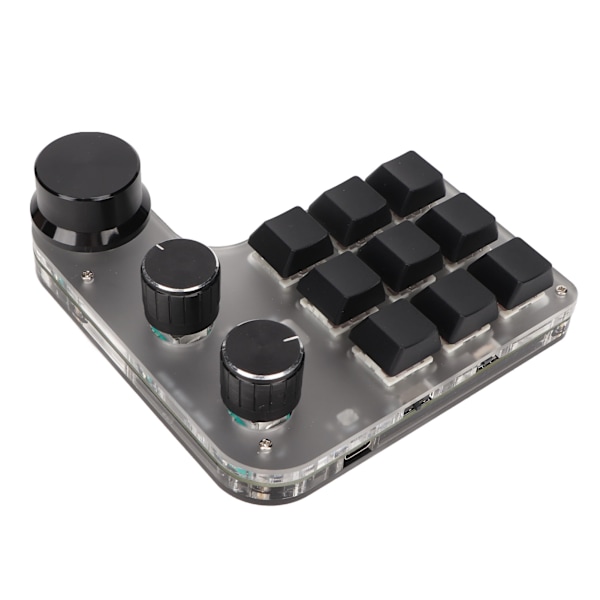 Mini tilpasset tastatur 9 taster 3 knapper programmerbar RGB bakgrunnsbelyst programmering makro tastatur for dataspill programvare svart