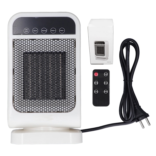 Mini Heater Vertical Rapid Heating PTC Heating Unit HD Digital Display White Space Heater for Office Home 220V EU Plug