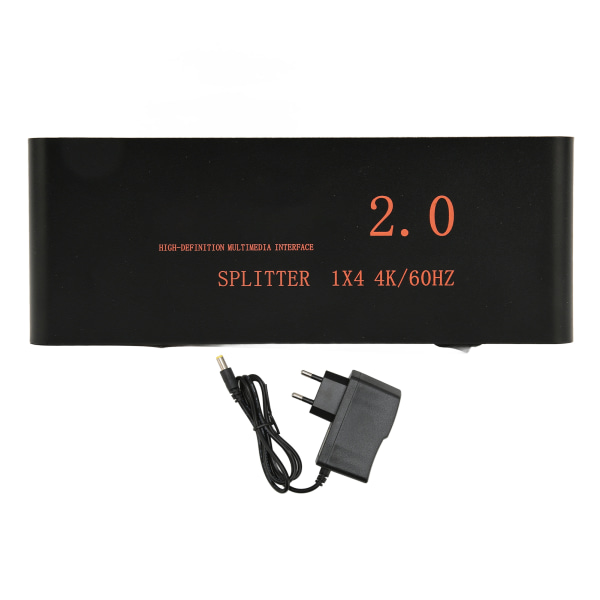 1x4 HD Multimedia Interface Splitter 1 in 4 Out Full HD 3D AV -jakolaatikko HD TV:lle DVD-näyttö Projektori 100-240V EU Plug