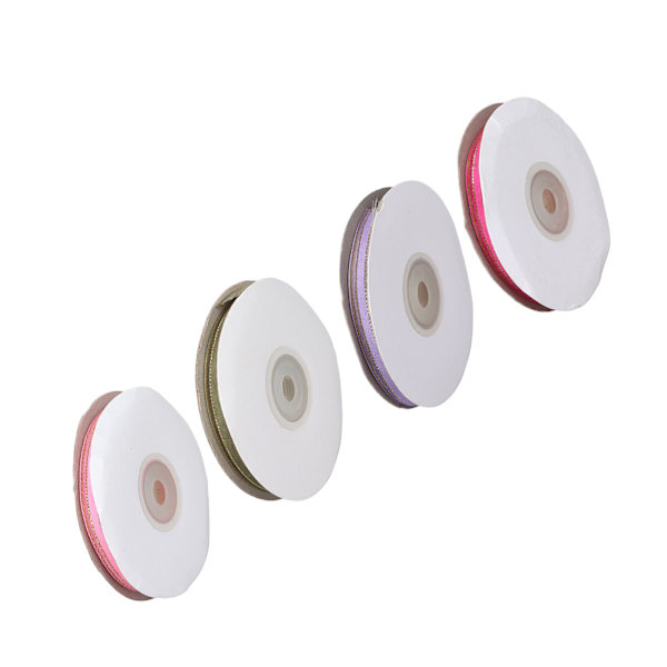 4 st transparenta chiffongband i polyester som inte bleknar, satinband för presentaskar, 9 mm