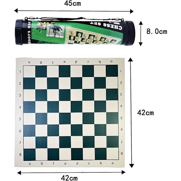 Bærbar sjakksett for voksne - Rull opp reisesjakksett for barn (42x42cm)