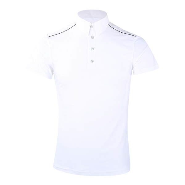 Men Breathable Comfortable Sport Equestrian T shirt Horse Riding Short Sleeve(White M)