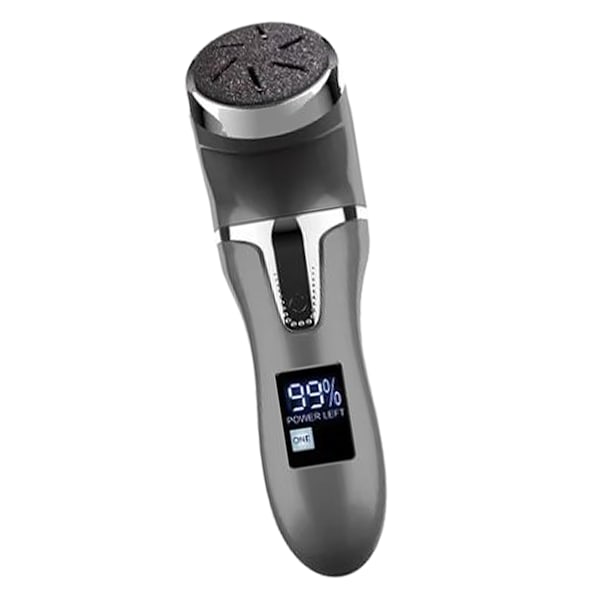 Elektrisk Foot Callus Remover LCD-skærm Død hudfjerner Fodfil Pedicureværktøj til hjemmebrug med 3 slibehoveder Sort