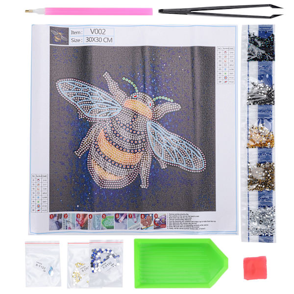 5D diamond painting kristalli tee- set -itse askartelu taide mehiläiskuvio kirjonta seinäkoristelu 30x30cm