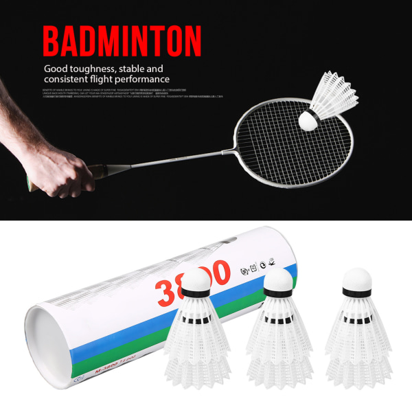 6st Vita badmintonbollar Fjäderbollar Utomhussportbollträningstillbehör