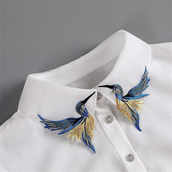 Elegant blomsterblonde avtakbar falsk krage - brodert halvskjorte for kvinner og jenter