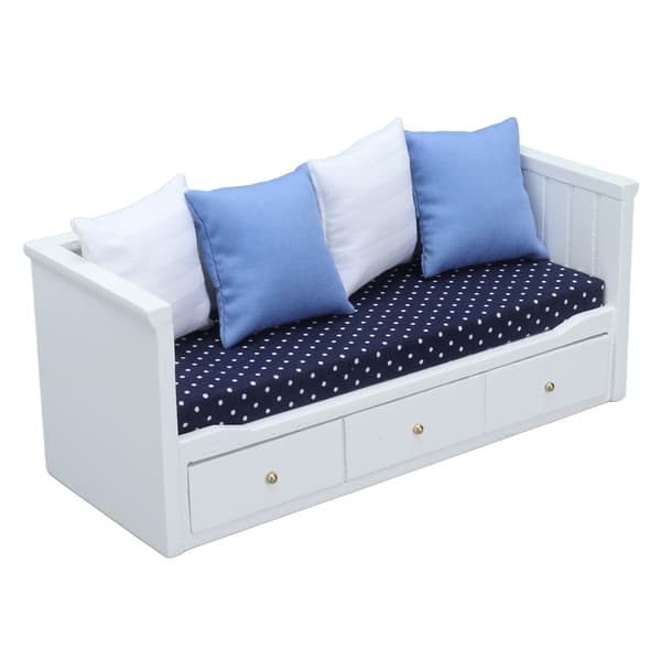 1:12 Dukkehus Sofa Leker Mini Tre Møbler Modell Dukkehus Soverom Stue Dekorasjon