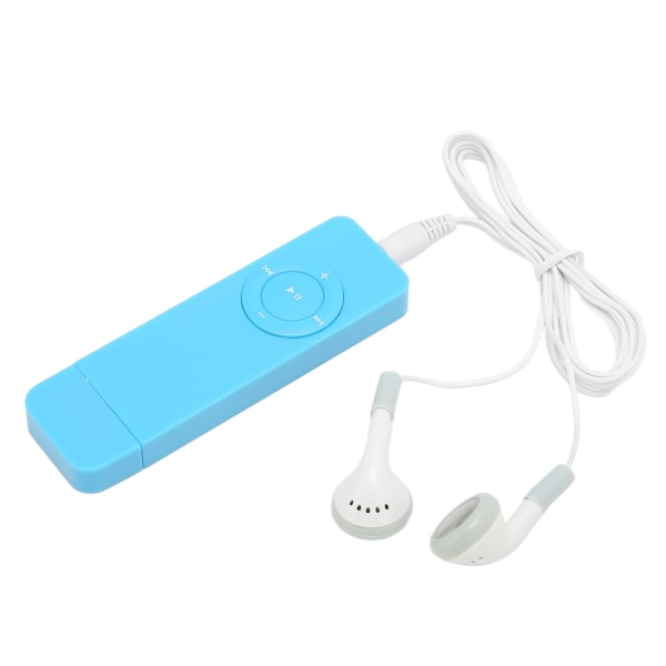 MP3-spiller Tapsfri lydstøtte Opptil 64 GB minimusikkspiller for studenter som kjører Travel Blue