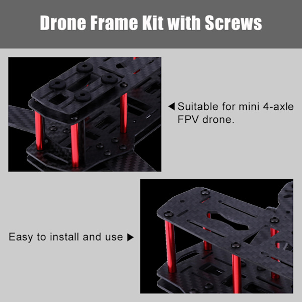250MM Quadcopter FPV Aircraft Drone Frame Kit RC-tillbehör för QAV250 (kolfiber)
