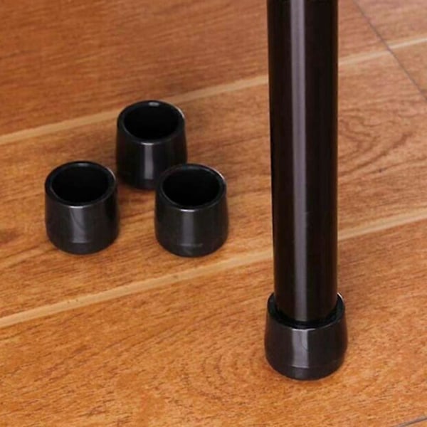 Silikoniset pyöreät pöydän ja tuolin jalkojen suojukset mustat lattiasuojat 4 kpl 30 mm