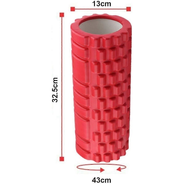 Massasje Foam Roller - Rød - Pilates Muskel Fysio Bein Rygg Yoga Gym
