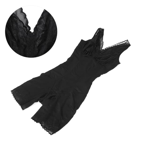 Kroppsformare för magbantning efter förlossning, magkontroll, midjetränare, bodysuit (svart)XXL