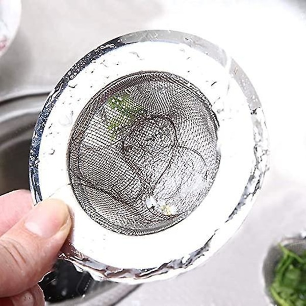 Rustfritt stål vask sil sett, 2 stk, 7,5 cm diameter, kjøkkenavløpsfilter