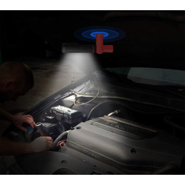 2 st Laddningsbara LED Arbetslampor 2 i 1 Inspektionslampa 360 Grader Rotationsbar Magnetisk Bas 5W Ficklampa