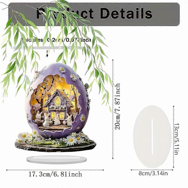 Påskharens Hus 2D Platt Akryl Ornament