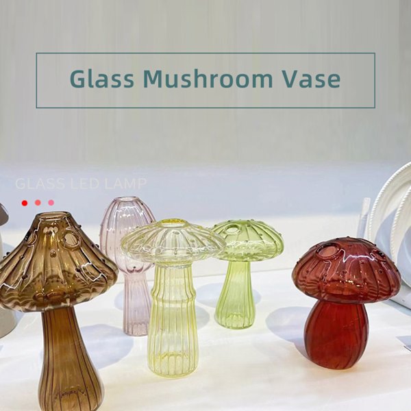 Nordisk hem glas svamp vas, aromaterapi flaska dekorativ prydnad Brun Brown