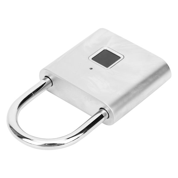 Smart fingeravtryckshänglås USB uppladdningsbart säkerhets-LED-lås för ryggsäck BagageskåpSilver