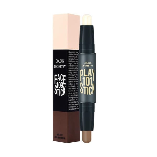 Highlighter Stick Dubbelsidig Vattentät Brightener Highlighter Smink Konturstift Typ 2
