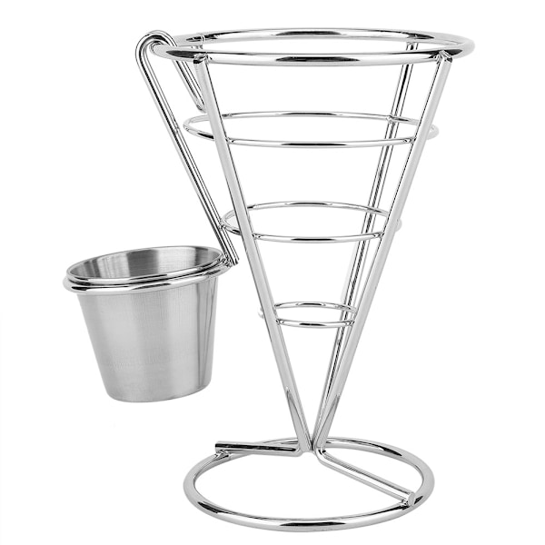 Plettert pommes frites-stativ, buffé-kjegle, snacks-displaystativ, pommes frites-kurver (enkelt kopp)