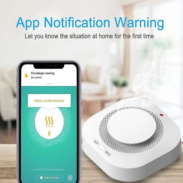 Tuya Smart WiFi Røykvarsler - Hjemmebrannalarm