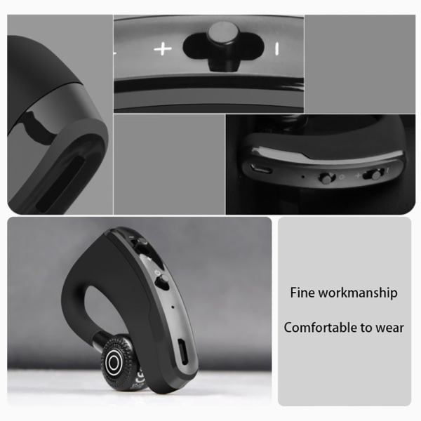 V9 Handsfree Trådlösa Bluetooth hörlurar Noise Control Business Öronkrok Headset med mikrofon för körsport