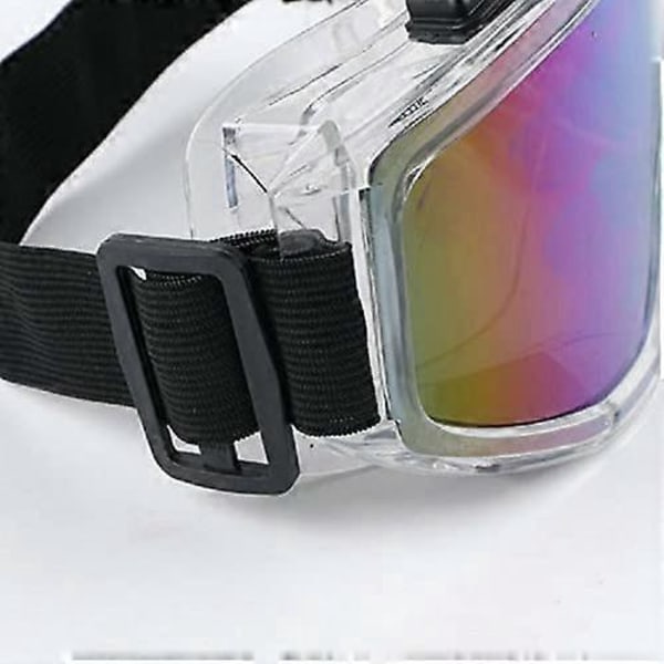 Motorcykelspejle, vindtætte briller, anti-ridse beskyttelsesbriller, anti-stød skibriller, fire-perle briller (Transparent+Farverig)