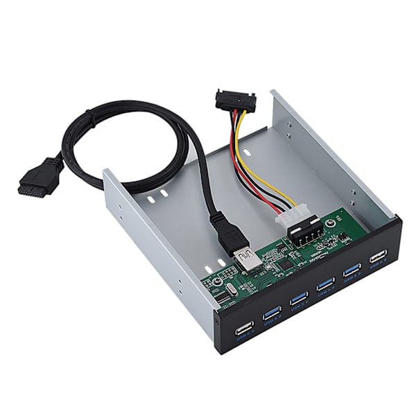 19-nastainen 4 * USB3.0 + 2 * USB2.0 6 -liitäntä metallinen etupaneelin USB keskitin