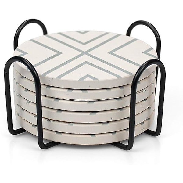 4-pak metal coaster holder til 4-tommer runde og firkantede coasters, holder 4 til 8 coasters