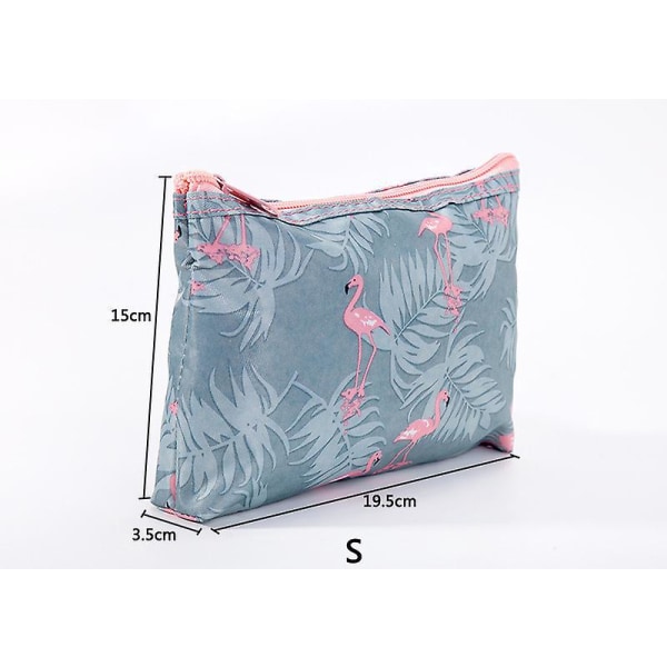 Flamingo-print kosmetiktaske i bærbar lille størrelse med stor kapacitet til multifunktionel opbevaring, ideel til netberømtheder og søde piger