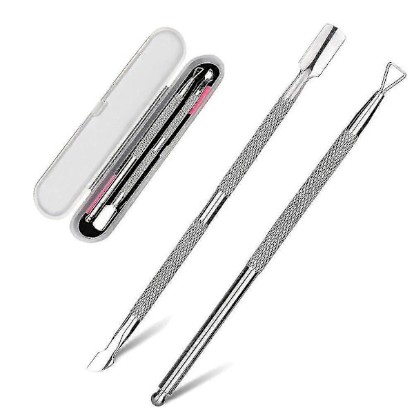 Nagelbandsskjutare Nagel Skrapa Set Professionell Borttagningsverktyg Nagel Manikyrverktyg