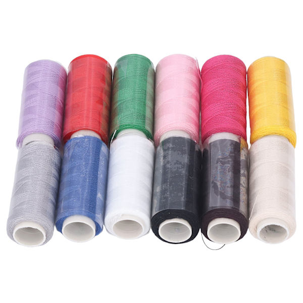 Sytråd Hushåll 12 Färger 250 Yards Handgjord Polyester Sytråd DIY Sömnad Broderi Quiltverktyg Set