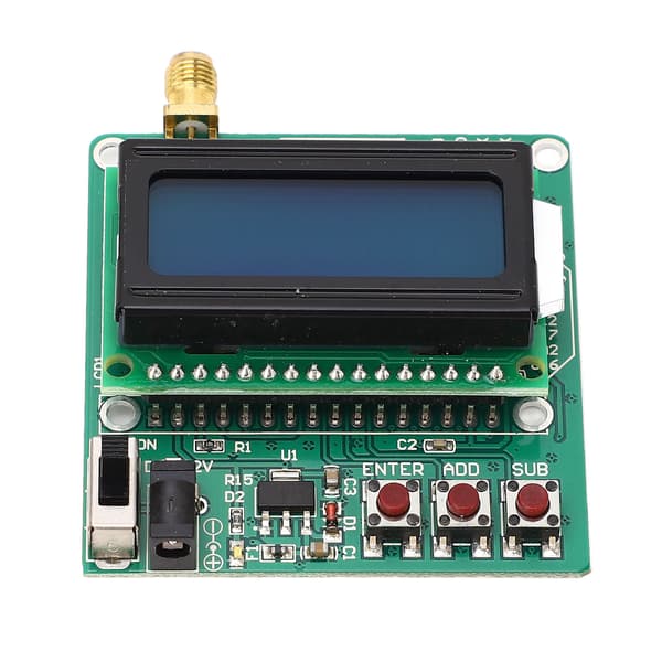 RF effektmåler digitalt display innstillbar effektdemping logaritmisk detektorforsterker -75 til +16dBm 6 til 12 VDC