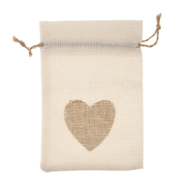 30 st Jute Dragsko Påsar Presentpåsar Säck Bröllopsfest Favörer Beige